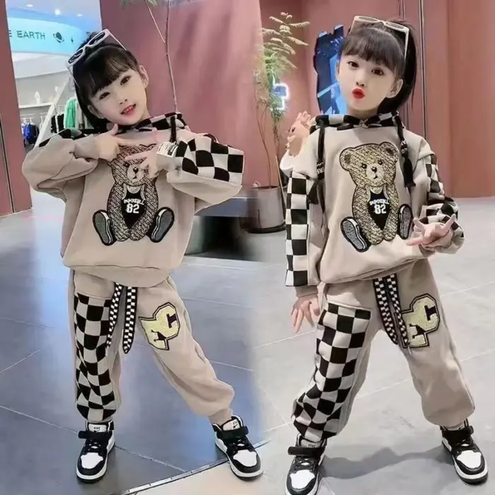 New Cotton Bear Tracksuits For Girls - Image 6