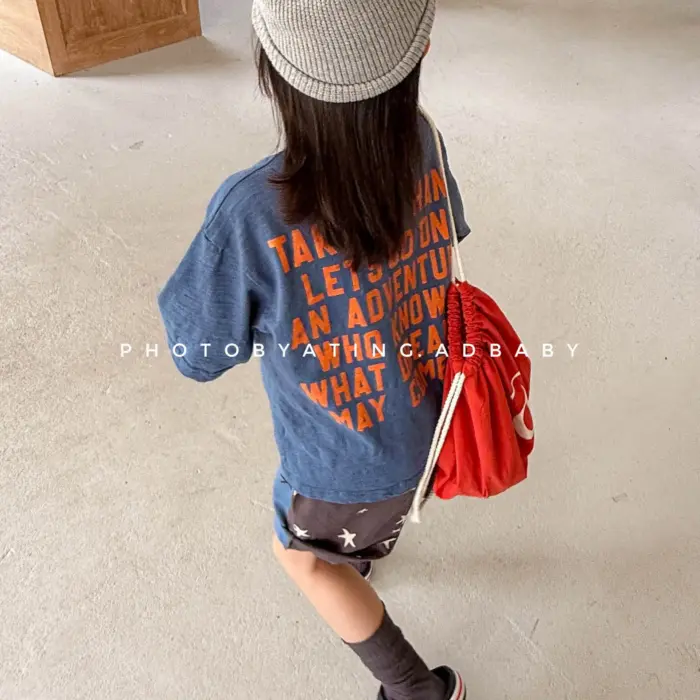 Casual Letter Print T-Shirts For Girls - Image 3