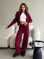 Soft Wide Leg Trousers Set For Women - Image 3