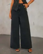 Retro Vest And Wide Leg Trousers For Women - Image 6
