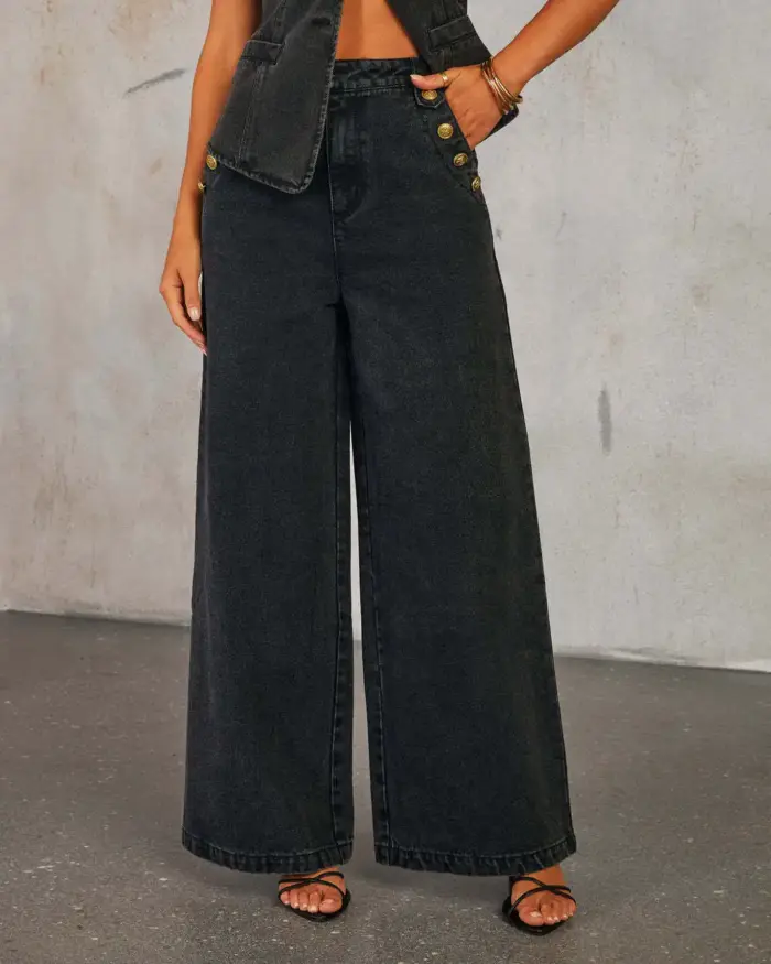 Retro Vest And Wide Leg Trousers For Women - Image 6