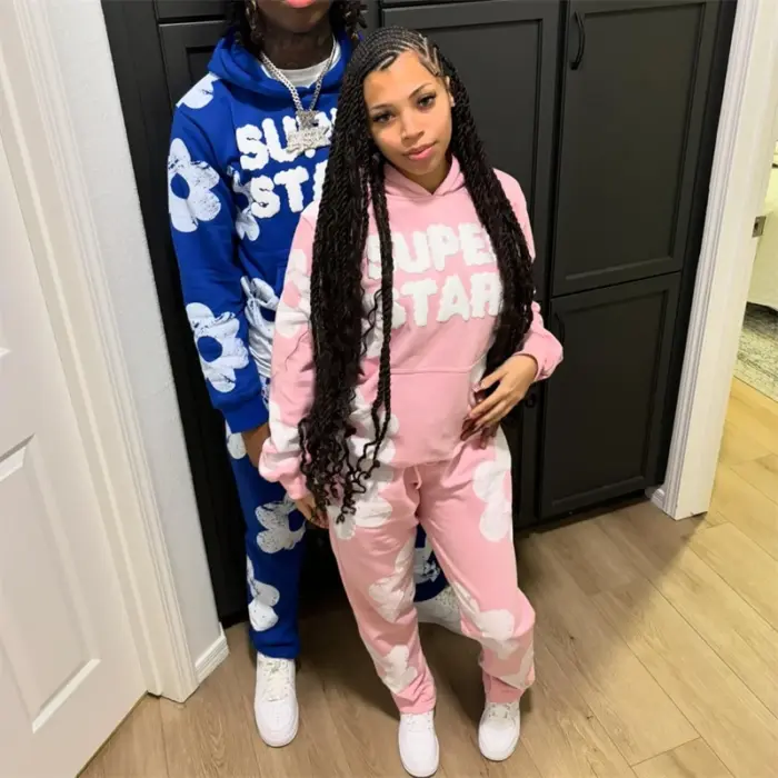 Casual Printed Hoodie + Trousers For Women - Image 1